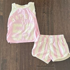 Grayson Mini  Barbie Pink & Cream Striped Tank Top and Shorts Set